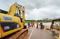 Obras da ponte avançam e ações emergenciais do governo do estado mantém travessia em São Félix de Balsas